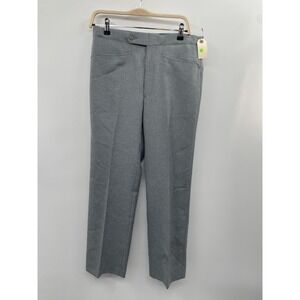 NWT Sansabelt Flat Front Dress Slacks Men's 32 Gray Extended Tab Waistband
